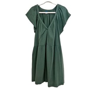 Green Summer Ruffle Flowy Dress